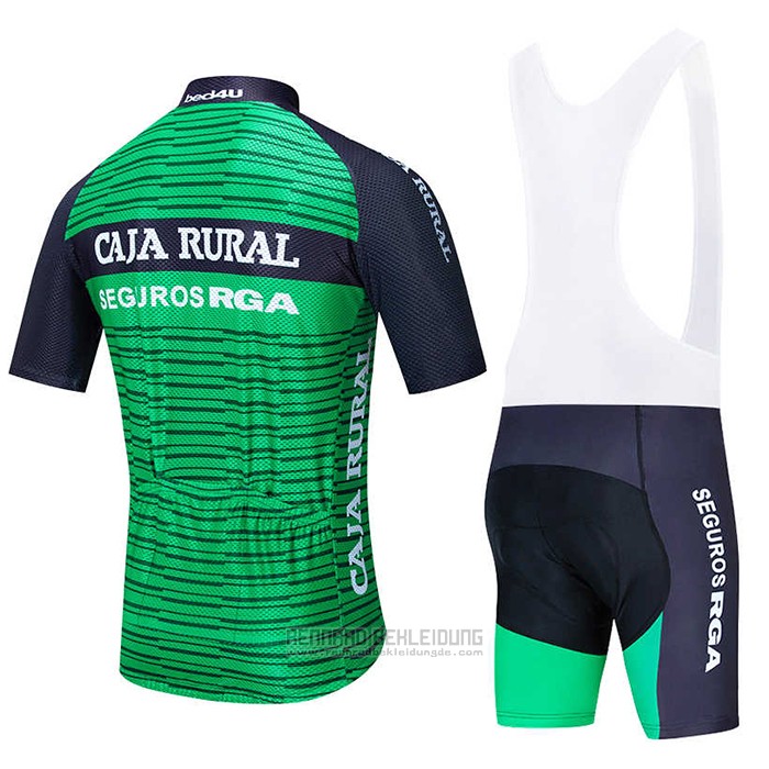 2020 Fahrradbekleidung Caja Rural Grun Shwarz Trikot Kurzarm und Tragerhose